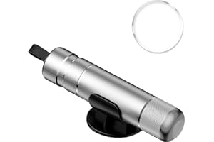 POSYLANE 2-in-1 Safe Hammer Glass Breaker with Holder, Portable Mini Car Window Escape Tool, Safety Hammer Seat Belt Cutter for Car Home Travel, Escape Tool for Emergency Rescue/Lifesaving/Disaster (Silver)