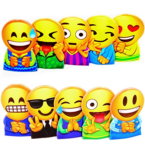 German Trendseller® – 12 x Emoji – Fingerpuppen – Wilde Kerle ┃ -NEU- ┃ Kindergeburtstag ┃ Mitgebsel ┃12 Stück - 5
