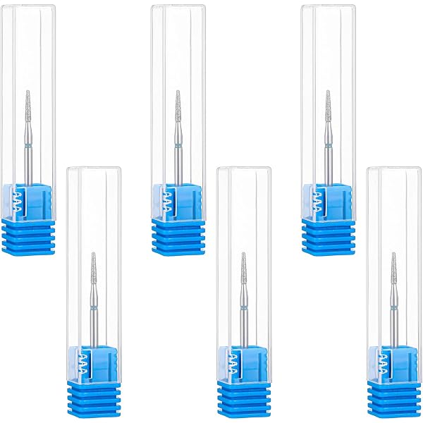 6-teiliges Nagelfräser-Bit-Set – Flammenform, 3/32 Zoll Schaft, Für Nagelhaut & Gel-Nägel