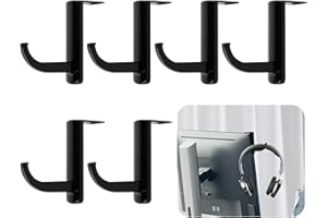 CXXTKCXXLC Lot de 6 Supports pour Casque D'écoute pour Moniteur, Facile à monter, Idéal pour l'ordre au Travail ou au Bureau (Noir)