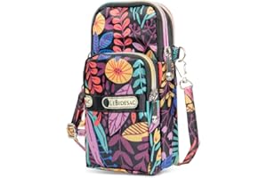 WATACHE Sportarmband Outdoor Schweißgeschützt Laufarmband Crossbody Schulter Lässige Geldbörse Gym Fitness Handytasche Schlüsselhalter für iPhone 13 Pro/12 Pro/Xs Max,Galaxy S10 Plus,Huawei P30 Pro,Blume#18