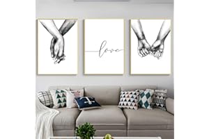 Nicole Knupfer 3-teiliges Premium Poster-Set, Hand in Hand,Wandposter Posterset,Ohne Rahmen,Wand Deko Bild,Wohnzimmer Schlafzimmer Modern Fine Art (40x50cm)