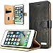 Price comparison product image Labato iPhone 7 Plus Case, Genuine Leather, Magnetic, Wallet, Folio Flip Cover, Leather Stand Sleeve Case for iPhone7 Plus Vintage Black Lbt-I7L-02Z10