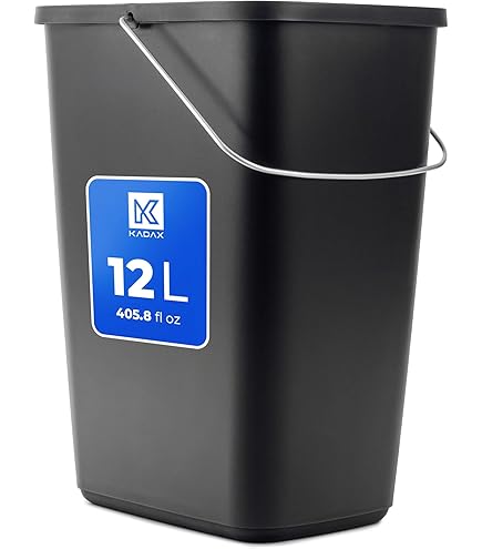 MIVIDE 12 l prullenbak smal, vuilnisemmer met deksel, groen, afvalemmer