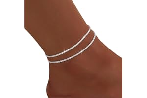 Bzzerumy Bracelet de cheville en argent 925 - Bijou élégant et scintillant - Chaîne de femme de qualité supérieure