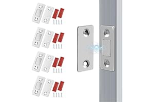 IKadiya 4 Set Ultra Delgado Iman Puerta Armario, Magnetico Pestillo Fuerte Metal Imán Cierre para Cocina Alacena Puerta Cerraduras Cajón Clausura Guardarropa Clausura