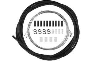 AMCBKYEA Kit Cavo Deragliatore Universale per Bici - Set Completo con Guaina 2M, Cavi in Acciaio Inox, Tappi Terminali e O-Ring - Compatibile con MTB, Bici da Corsa, Shimano e SRAM