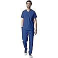 UNIFORM CRAFT Men’s Scrub Suits DSV || 5 pocket scrubs | Ideal for doctors, dentists, vets, nurses & healthcare professionals (Bright Blue, M)