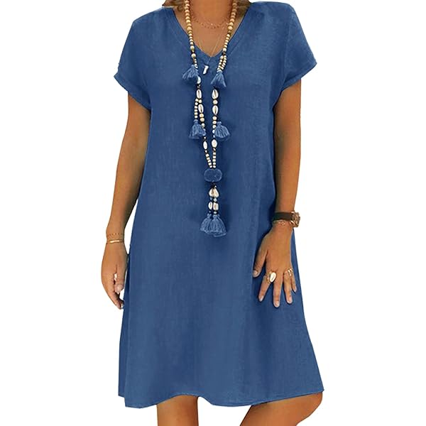 Esmara Women's linen dress, pleasantly light thanks to linen fibre :  Amazon.de: Fashion