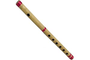GAVYA INTERNATIONAL Bansuri Flute C Key 7 Holes Fipple Flute Indian Musical Instrument Krishna Flute Birthday Mens Women Size- 13" inch