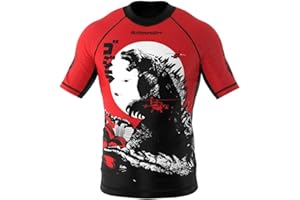 SMMASH Rashguard Uomo Manica Corta, Maglietta a Compressione MMA Krav Maga BJJ Grappling Running Palestra, Canotta Palestra Traspirante Leggero, Maglia in Materiale Antibatterico, Prodotto dell'UE