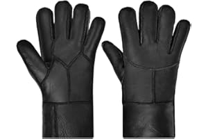 Harssidanzar Zimowe rękawiczki skórzane, ciepłe rękawiczki z podszewką z wełny, dla kobiet, zimą, zimną pogodą, KL029EU