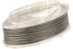 Creative-Beads Schmuckdraht Edelstahldraht, Stahlseil, 0,4mm, für Kette, Armband, nylon ummantelt hautverträglich reißfest, 10m Rolle silber zum Schmuck selbst machen