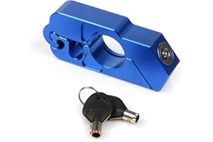 LMYSUFI Motorcycle Handlebar Lock, Scooter Brake Clutch Security Locks with 2 Keys for Sports bikes, Mountain bike, ATVs (Blue)