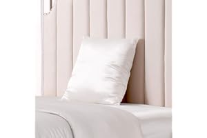 THXSILK 25 Momme Seide Kissenbezug für Haar und Haut - Maulbeerseide Kissenbezug - Hypoallergen mit Versteckter Reißverschluss - Pure Seide auf Beide Seiten … (Weiß, 80x80cm)