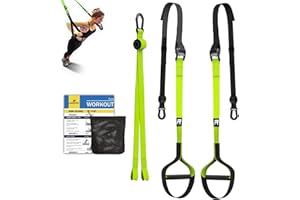 RHINOSPORT Zestaw taśm treningowych Sling Trainer z kotwicą drzwiową, regulowana, fitness w domu, Suspension – odpowiedni w podróży i do treningu w pomieszczeniach i na zewnątrz