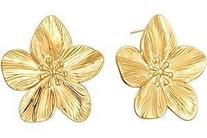 Aidenn Large Flower Earrings, Flower Drop Earrings, Boho Statement Floral Earrings, Hypoallergenic Fashion Jewellery for Women