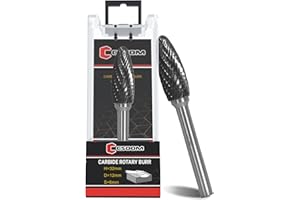 CSOOM H-12 Hartmetall Frässtifte mit 6mm Schaft Doppelschnitt Drehfeile Zylinderendschnitt, Schneidefräser, Schneidefräser, Schneideisen für Stahlmetallbearbeitung, Polieren und Gravieren