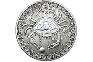 NLR FUN NLR 12 Constellation Commemorative Coins Aries/Taurus/Gemini/Cancer/Leo/Virgo/Libra/Scorpio/Sagittarius/Capricorn/Aquarius/Pisces Souvenir Arts Collection- 1 PC (Cancer)