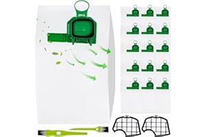 LOMPYEU Lot de 15 Sac Aspirateur pour Vorwerk Kobold VK140 VK150 FP140 FP150,avec 2 filtres,2 brosse, Kit Sac Aspirateur Compatible pour Vorwerk Kobold