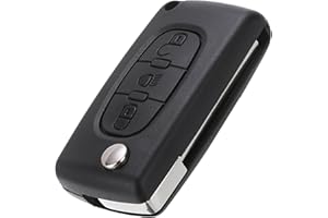 HooRLZ Coque Clé C-itroën pour C-itroën C1 C2 C3 C4 C5 C6 Dispatch Berlingo Grand Picasso Peugeot Partner Expert, Boitier Clé C4, TéLéCommande C-itroën Berlingo, Clef Peugeot - 3 Boutons, CE0523