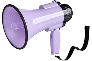 MyMealivos megáfono portátil megáfono megáfono de Potencia de 20 W, Altavoz megáfono con Modos de Voz y Sirena/Alarma con Control de Volumen y Correa