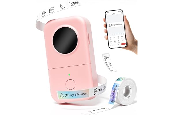 Phomemo D30 Mini Étiqueteuse Bluetooth - Portable Étiqueteuse pour téléphone iOS et Android,imprimante Etiquette autocollante Thermiques pour la Maison, Le Bureau et Les Petites Entreprises - Rose
