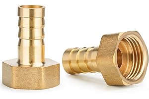 Profiwoab 2 pièces 1/2 pouce en laiton embout de tuyau 12mm raccord de tuyau filetage femelle connecteur de tuyau pour tuyau d'arrosage, plomberie