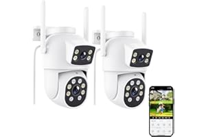 REOBIUX 2K 6MP Dual Lens Outdoor Security Camera, 360° PTZ Home Security WiFi Camera, CCTV Camera with Auto-Tracking, Human Detection, 30m Color Night Vision, Two-Way Audio, IP66, Compatible with Alexa (2P)