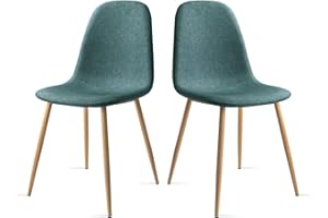 Mc Haus Elva Verde Turquesa x2 - Pack de 2 sillas de Comedor, diseño nórdico con Asiento Acolchado y Respaldo ergonómico