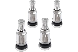 DEVANTIA Metallventile, Stahlventile, Autoreifen Ventil, Reifenventil, Autoventil, Felgenventile, 17mm Felgen Ventile, Universal Felgenventile, Ventil für Autoreifen (4 Stück, Silber)