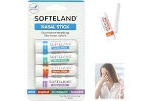 OANMARG 4 Pcs Nasal Stick,Natural Nasal Inhaler,Portable Aromatherapy Inhaler Made for Nasal Relief and Improving Nasal Breathing,Organic Refreshing Mints Oils Nasal Stick,Refreshing Nasal Stick for Adults