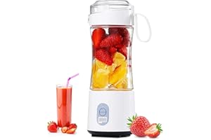 HAPPTWS 380ml Mini frullatore portatile - Frullatore elettrico con 6 Lame in Acciaio Inox - Blender Portatile Ricaricabile per cucina, viaggi - Mini mixer portatile USB