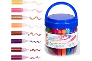 TBC THE BEST CRAFTS TBC Pennarelli Lavabili per Bambini, Penne Glitterate Colorate Gelatinoso, Pennarelli Punta Grossa Lavabili, Matitoni Colorati per Bambini Gelatinoso, pennarelli punta grossa 50 pezzi