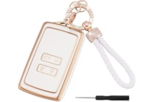 FEXPDL Car Key Cover Case for Renault Key Card Case,for Renault 4 Buttons Key Protection Compatible with Renault Clio Megane Koleos Kadjar Talisman Captur Espace Dacia Duster(White)