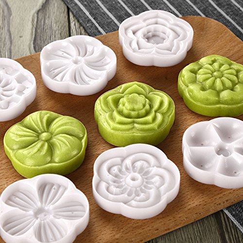 Moon Kuchen Form mit 6 Briefmarken – Mid Autumn Festival DIY Dekoration Press 50 g, Cookie, Briefmarken, Kuchen Cutter Form, Cookie Press - 2