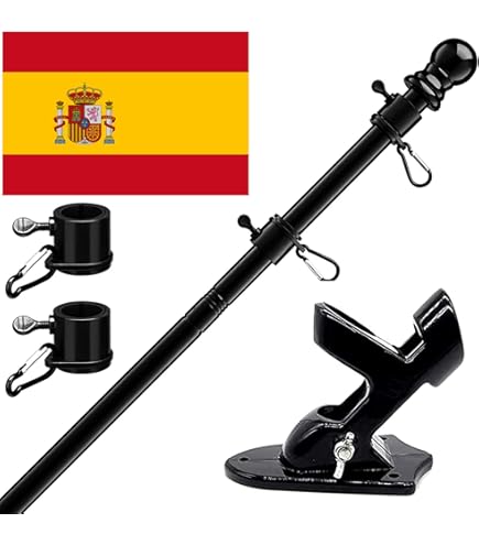 Aste Bandiera Telescopiche 3 Pezzi - Pennone In Acciaio Inox 1,6 Metri Con Clip Per Campeggio - Foto 11