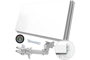 STRONG SlimSat SA 62 Twin antena płaska [zintegrowany LNB, SAT, dla 2 użytkowników, łącznie z uchwytem, anteną, anteną satelitarną] biała