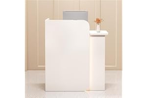YVZYLXH Comptoir Magasin Caisse Accueil avec Lumière, Meuble de Bureau et de Réception pour la Maison, Bureau et Salon (Color: Blanc)