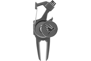 SWIFTEE Golf Divot Pitch Mark Repair Tool 7-in-1 - Club Holder, Brush, Clip Buckle, Groove Cleaner, Bottle Opener, Ball Marker, Divot Tool - Gift Box Included