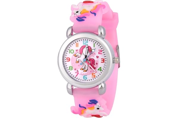OFFCUP Montre Enfant, Montre-Bracelet pour Enfant Mouvement à Quartz, Numérique avec Silicone Montres pour Tout-Petits de Dessin Animé Mignon 3D pour 3-11 Ans Fille