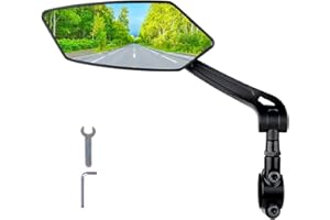 RBRL Specchio Retrovisore per Bicicletta, Specchietto Retrovisore per Bicicletta Antiurto ad Alta Definizione Regolabile a 360°, Specchietto Retrovisore per Biciclette Elettriche Universali (Sinistra)