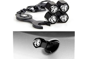 HENGYUESHANG Tappi per valvole dei pneumatici in fibra di carbonio per auto accessori per Mito 147 156 156 159 166 Giulietta Giulia GT Stelvio Tonale (A)