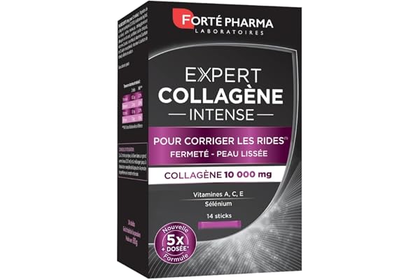 Forté Pharma - Expert Collagène Intense | Complément Alimentaire à base de Collagène - Fermeté de la Peau | 14 sticks