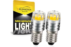 Ruiandsion 2 st 2 W COB 6 V E10 LED uppgradering ersättning för ficklampor ficklampa, strålkastare, 4 300 K varmvit