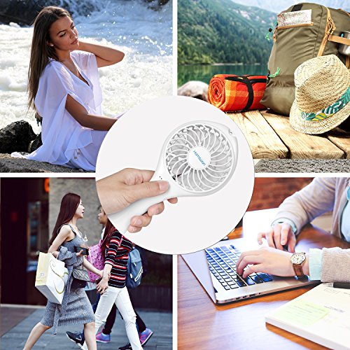 HAMSWAN AG20 Mini USB Schreibtisch Tragbarer Fan Wiederaufladbarer Fisch Baby Handfächer (weiß) - 5
