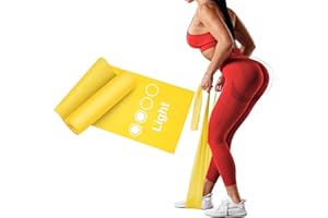 Haquno Elastici Fitness(1 Pezzi),1.8M Elastico Fitness di Resistenza,di Alta Qualità per Pilates,Yoga,Allenamento di Forza,Fisioterapia E Riabilitazione,Ideali per Uomini e Donne-Giallo…