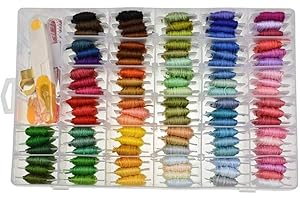 VALINK Hilo de bordar, kits de hilo de bordar, 100 colores pulseras de la amistad, hilo de hilo de bordar, 140 piezas de hilo de bordar, herramientas de costura de punto de cruz con caja de almacen