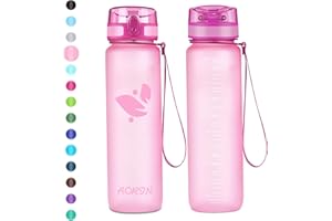 AORIN Botella Agua Deporte -350ml/500ml/750ml/1000ml - Botella Agua Niños Sin BPA，Impermeable y Reutilizable，Apertura con un Solo botón，Aplicar a Sport, Gimnasio, Trekking，Bicicleta