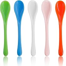 Set Di 8 Cucchiaini In Plastica Colorati Riutilizzabili - Lunghi 16 Cm, Per Gelato, Dessert, Caffè, Zuppe